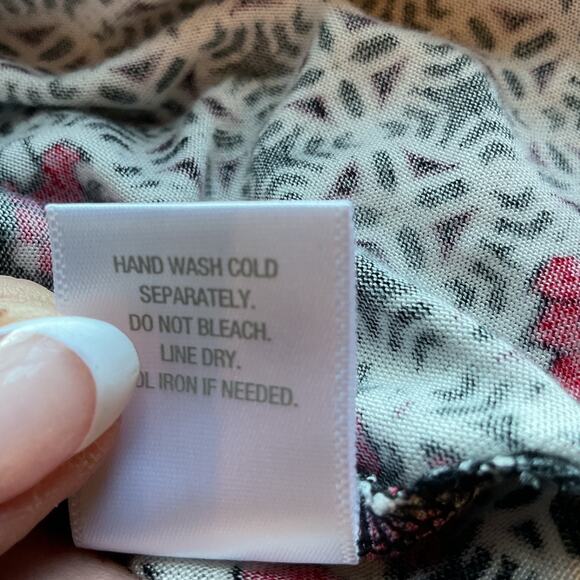 Westport 1962 Multicolor Long Sleeve Flutter Bell Sleeve Long Tunic Top L - Picture 7 of 8